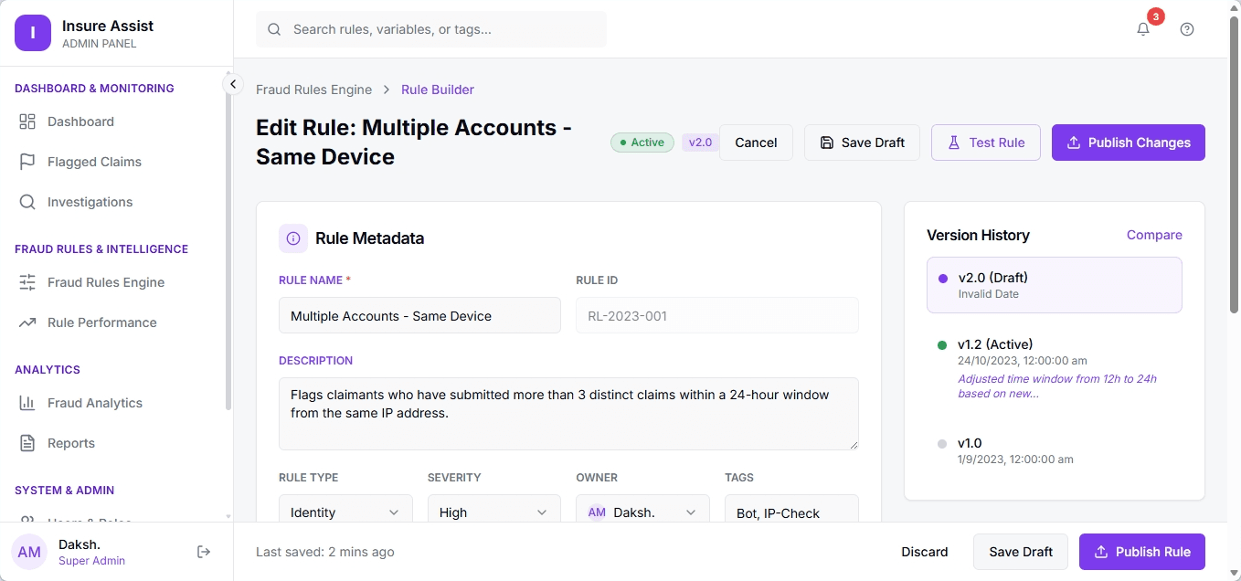Fraud Detection Rules Engine screenshot 3